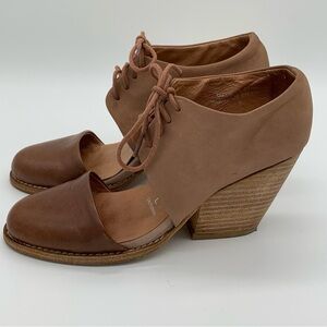 Jeffrey Campbell Brown Leather Pumps with Chunky Heel